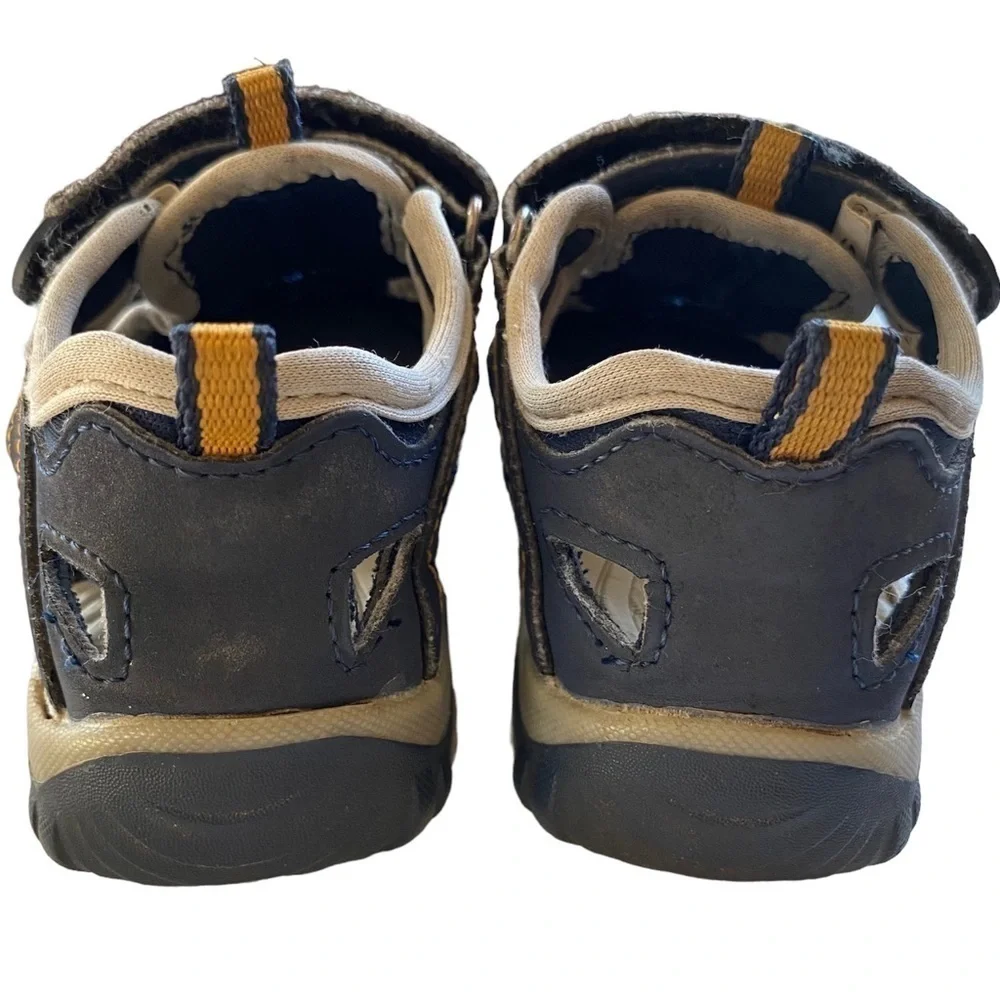 HOBIBEAR Sport Water Sandals Closed-Toe Outdoor Navy/Yellow Little Kid S…